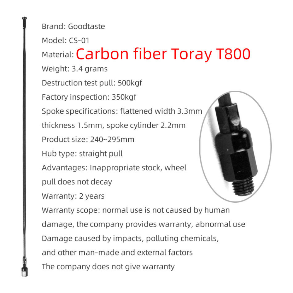 Straight-Pull Spoke Carbon Fib - Spoke Nipple Brass 评论和价格